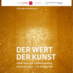 33. Deutscher Kunsthistorikertag | DER WERT DER KUNST