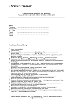 Checkliste zur Steuererklärung