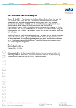 Pressemitteilung als PDF - Opta Data Abrechnungs GmbH