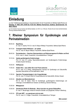 7. Rheiner Symposium für Gynäkologie und Perinatalmedizin