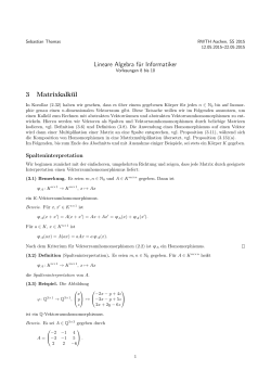 Lineare Algebra für Informatiker 3 Matrixkalkül
