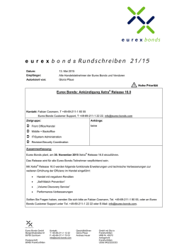 e u r e x b o n d s Rundschreiben 21/15