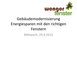 Anlass Wiederverkauf Wenger Fenster Update - energie