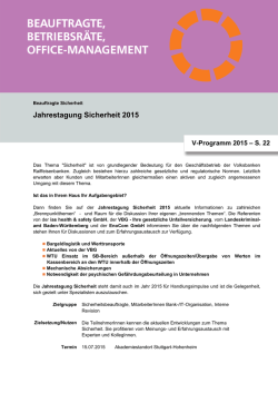 Jahrestagung Sicherheit 2015 - BWGV