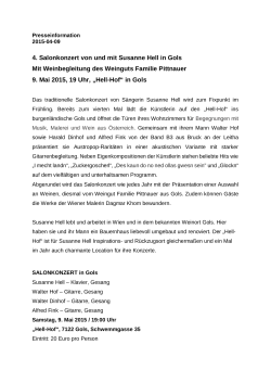 4. Salonkonzert von und mit Susanne Hell in Gols Mit