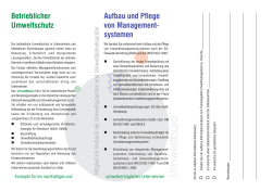 Infoblatt Umweltmanagement - Umweltbüro Dipl.