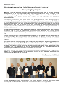 Pressebericht Jahreshauptversammlung 14.03.2015