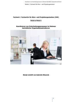 Fachwirt / Fachwirtin für Büro- und Projektorganisation (IHK