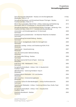 Projektliste Verwaltungsbauten - SHP