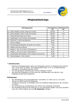 TVK Mitgliedsbeiträge 2015-03-16