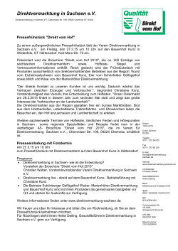 der Presseeinladung - Direktvermarktung in Sachsen eV