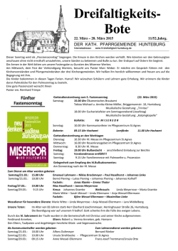 Dreifaltigkeitsbote - aktueller Pfarrbrief im PDF