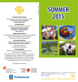 SOMMER 2015 - Sozialgenossenschaft Vinschgau