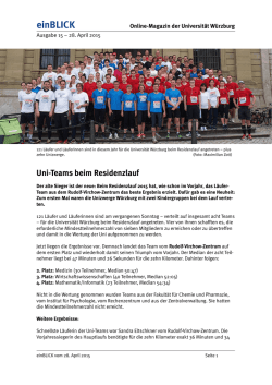 einBlick 15 (2015) - Universit&auml;t W&uuml;rzburg