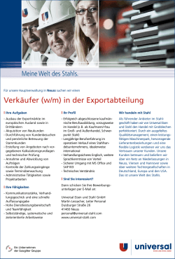 Verkäufer (w/m) - UNIVERSAL Eisen und Stahl GmbH