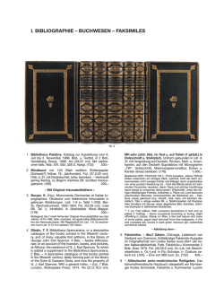 i. bibliographie &ndash; buchwesen &ndash; faksimiles