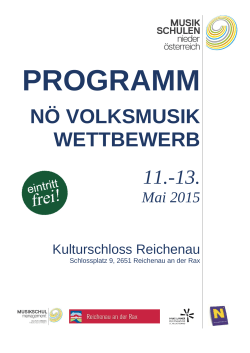 Programm NÖ Volksmusikwettbewerb 2015