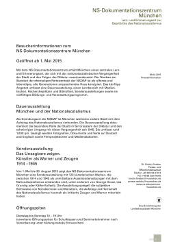 Besucherinformationen zum NS-Dokumentationszentrum München