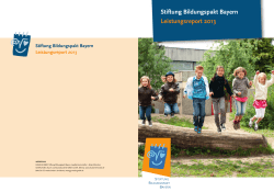 Leistungsbericht 2013 - Stiftung Bildungspakt Bayern