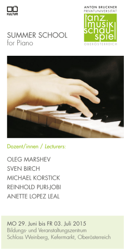 Summer School Klavier 2015 - Anton Bruckner Privatuniversität