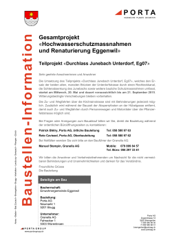 Baustellen-Info Anwohner Unterdorf