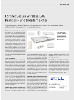 Fortinet Secure Wireless LAN Drahtlos – und trotzdem sicher