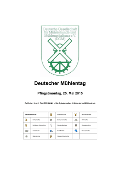 Deutscher Mühlentag Pfingstmontag, 25. Mai 2015