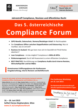 Programm des 5. Österreichischen Compliance Forum, 16.