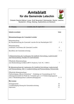 29. April 2015 - Gemeinde Letschin