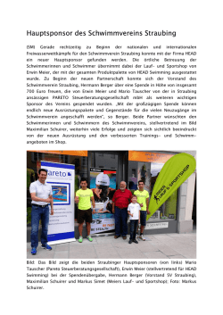 Hauptsponsor des Schwimmvereins Straubing