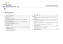 ESI-Fonds-Newsletter I/2015 Inhaltsverzeichnis