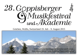 Gr&auml;chen, Wallis, Switzerland 19. Juli &ndash; 9. August 2015