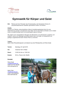 Gymnastik für Körper und Geist - Horsemanship & Klassische