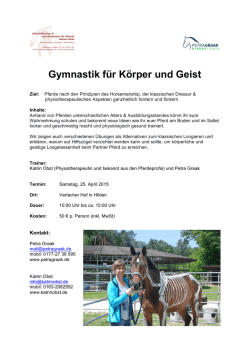 Gymnastik f&uuml;r K&ouml;rper und Geist - Horsemanship & Klassische