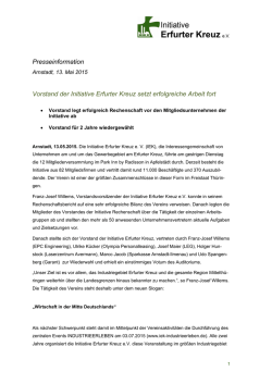 Presseinformation Vorstand der Initiative Erfurter Kreuz setzt