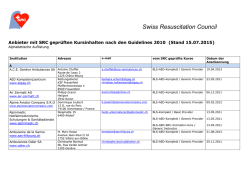 Adressliste Gesuchsteller SRC-Anerkennung