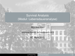 Survival Analysis (Modul: Lebensdaueranalyse)
