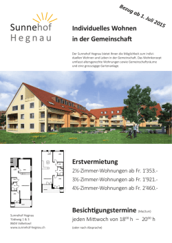 Individuelles Wohnen in der Gemeinschaft