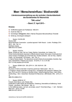 Meer / Menscheneinfluss / Biodiversität