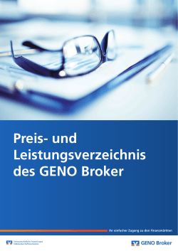 Preis- und Leistungsverzeichnis des GENO Broker