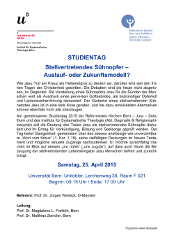 Programm, Flyer - Reformierte Kirchen Bern-Jura