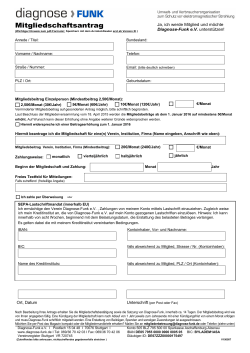 Mitgliedschaftsantrag Diagnose Funk Deutschland