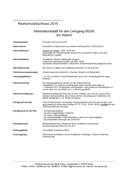 Infoblatt - VHS