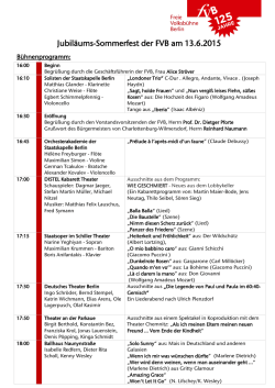 Jubil&auml;ums-Sommerfest der FVB am 13.6.2015