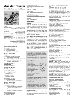 Pfarrblatt 22/15 - Katholische Kirchgemeinde Zizers