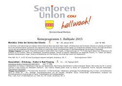 Reiseprogramm 1. Halbjahr 2015 - Senioren Union