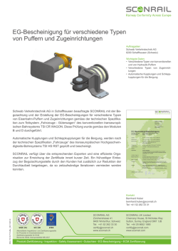 EG-Bescheinigung f&uuml;r verschiedene Typen von Puffern