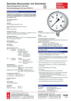 Datenblatt 1600 - ARMATURENBAU GmbH