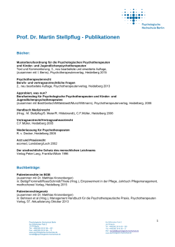 ausführliche Publikationsliste - Psychologische Hochschule Berlin