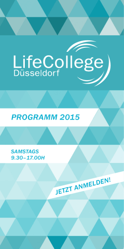 zum LifeCollege Programm 2015! - Christliches Zentrum Düsseldorf